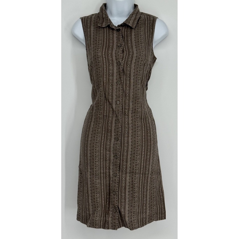 Garnet Hill 6 Sleeveless Button-Front Shirt Dress Linen Lightweight Resort